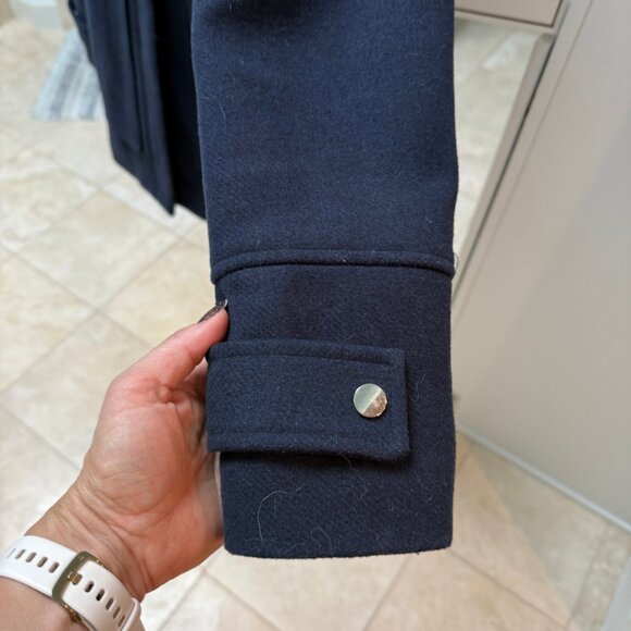 CoffeeShop Emmalise Faux Fur Lined Hood Wool Toggle Coat, Size Large, Navy - Picture 10 of 14